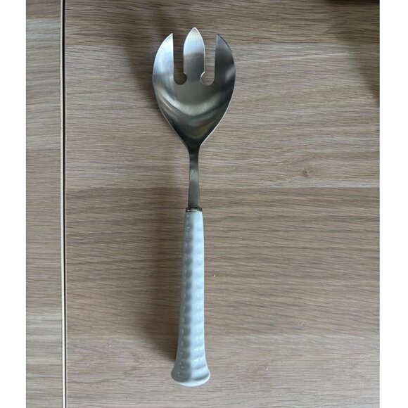 Noritake Japan Primastone White Serving Fork Stainless 18-8 Mid Century - Picture 1 of 4
